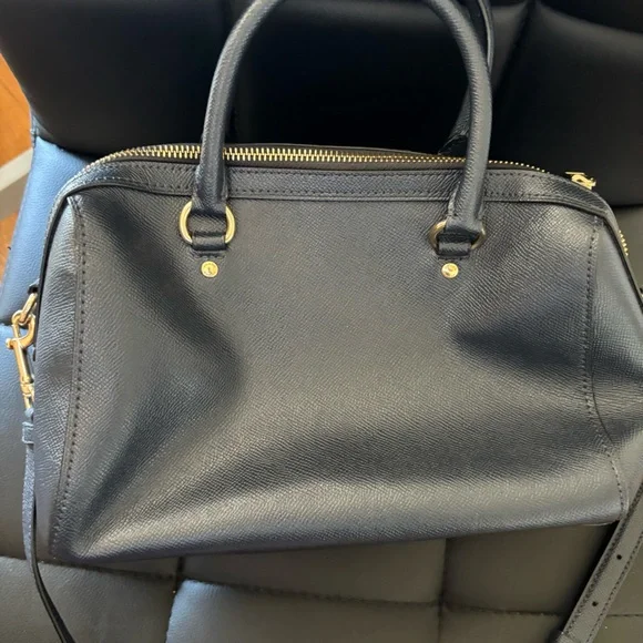 Coach Rowan Satchel Blue Leather Crossbody Purse - Picture 7 of 12